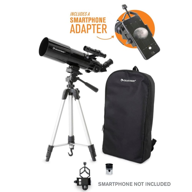 Celestron Travel Scope 80 Portable Telescope with Backpack & Smartphone Adapter