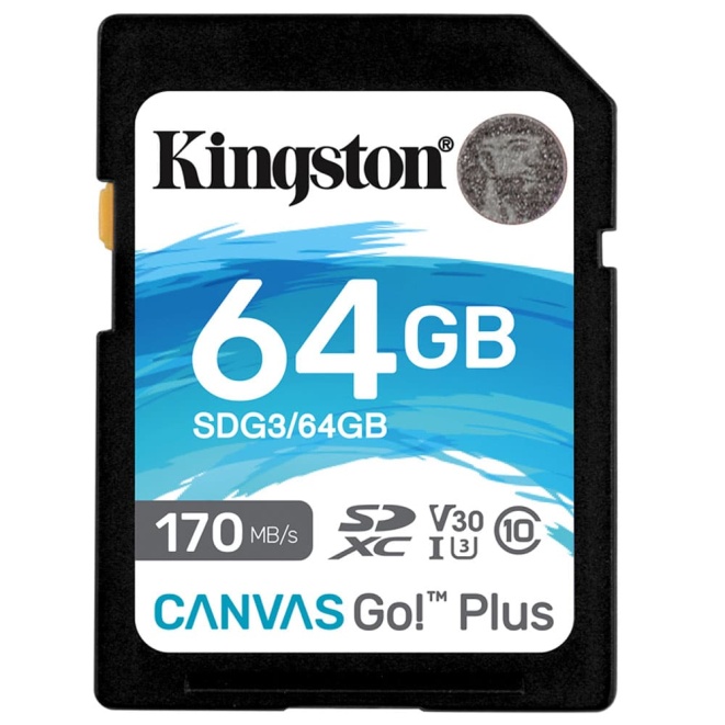 Kingston Canvas Go! Plus SDXC 170R C10 UHS-I U3 V30 64GB