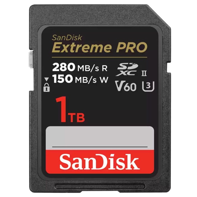 SanDisk Extreme PRO 280MBs UHS-II C10 V60 SDXC Card 1TB