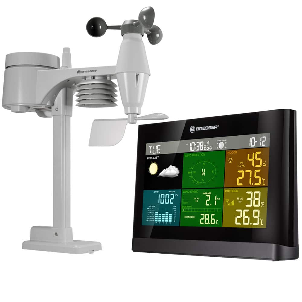 Bresser 5-in-1 Comfort Weather Station with Colour Display - Black