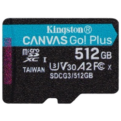 Kingston Canvas Go! Plus microSDXC 170R A2 U3 V30 512GB with Adapter