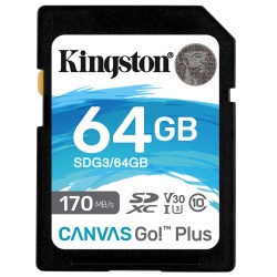 Kingston Canvas Go! Plus SDXC 170R C10 UHS-I U3 V30 64GB